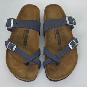 Birkenstock Mayari Navy Sandals with Silver Buckles 41
